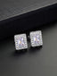 Iced Square CZ Stud Earrings