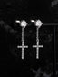 Iced Cross CZ Stud Earrings