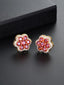 Red Plum Blossom Stud Earrings