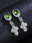 Emerald Green CZ Cross Stud Earrings