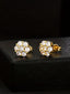 Iced Plum Blossom Stud Earrings