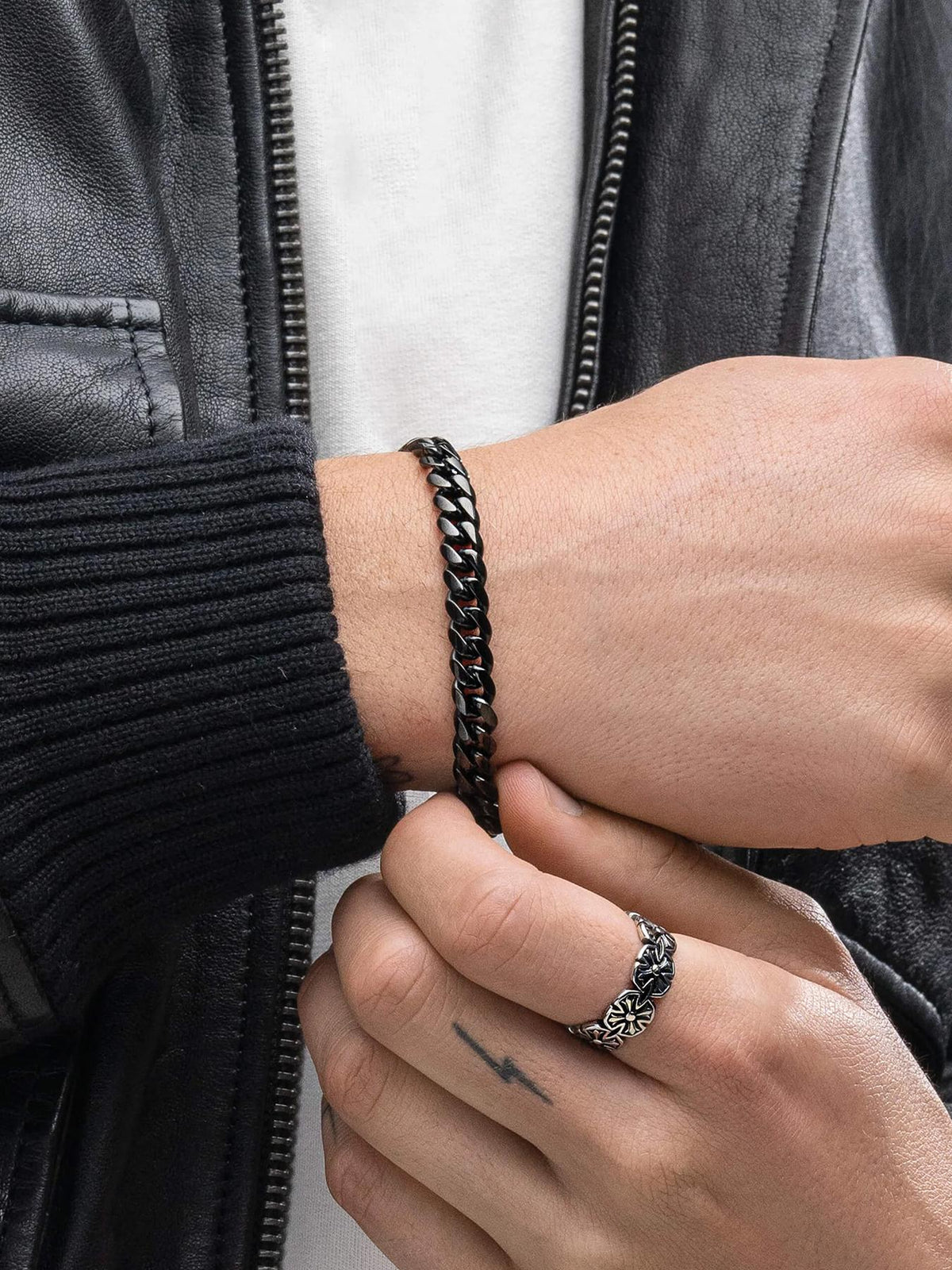 10MM Black Cuban Link Bracelet