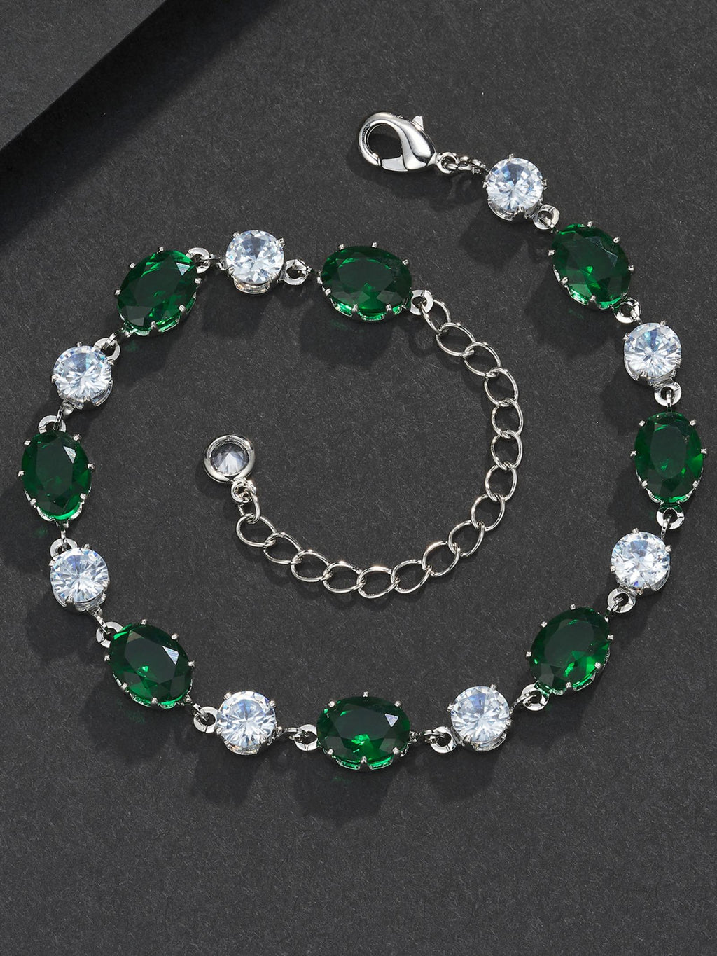Green Oval Gemstone Bracelet