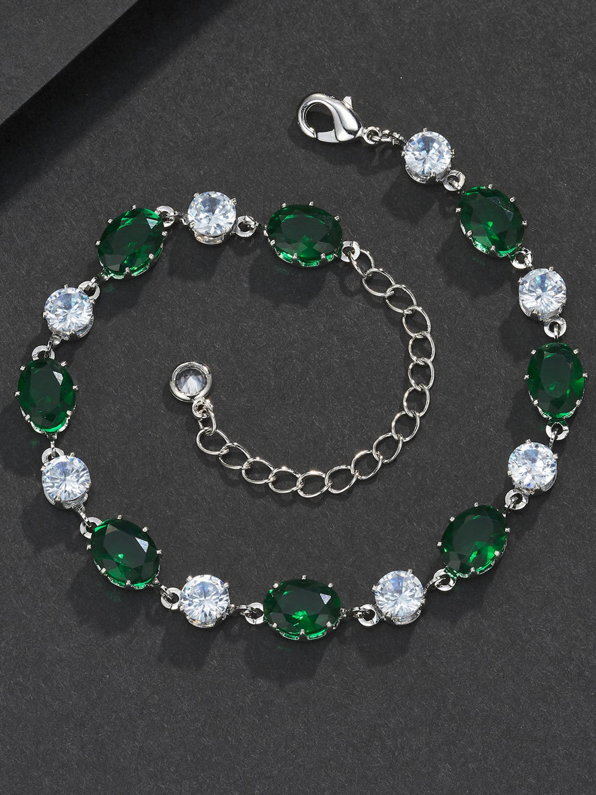 Green Oval Gemstone Bracelet