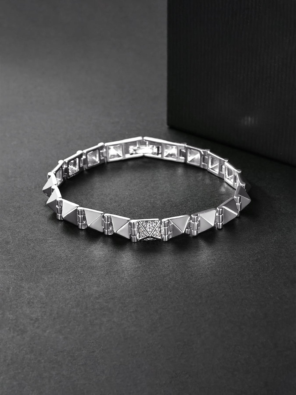 Pyramid Spike CZ Bracelet