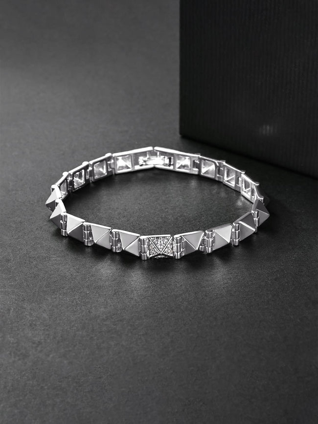 Pyramid Spike CZ Bracelet Hover Image