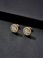 Iced Round Cluster Stud Earrings
