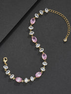 Pink Oval Gemstone Bracelet