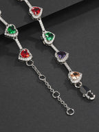 Multicolor Heart CZ Bracelet