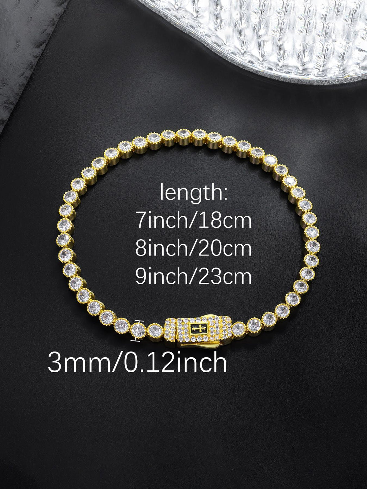 3mm Halo Cross Tennis Bracelet