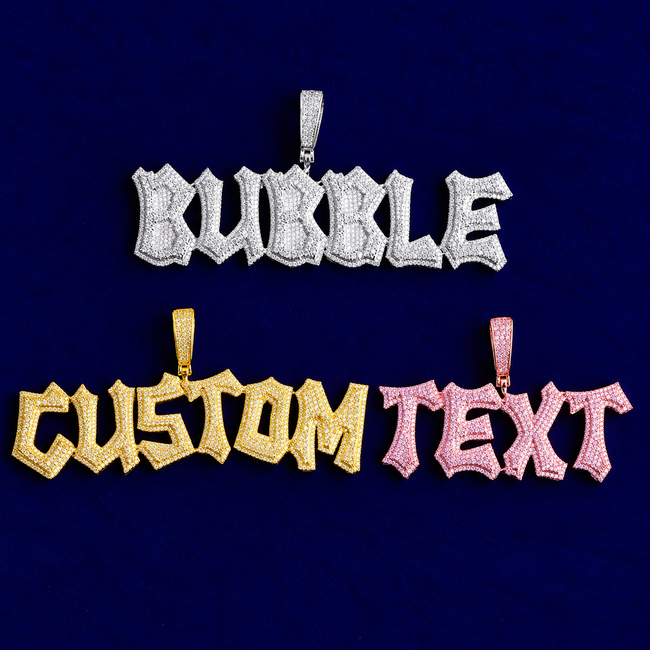 Spiky Iced Custom Name Pendant Hover Image