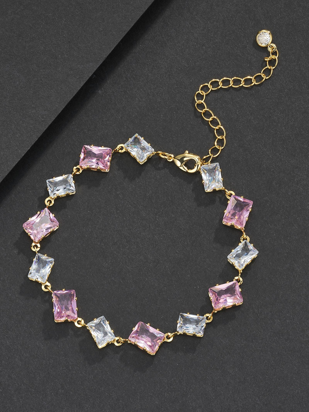 6mm Pink Baguette Bracelet