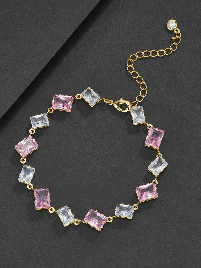 6mm Pink Baguette Bracelet Hover Image
