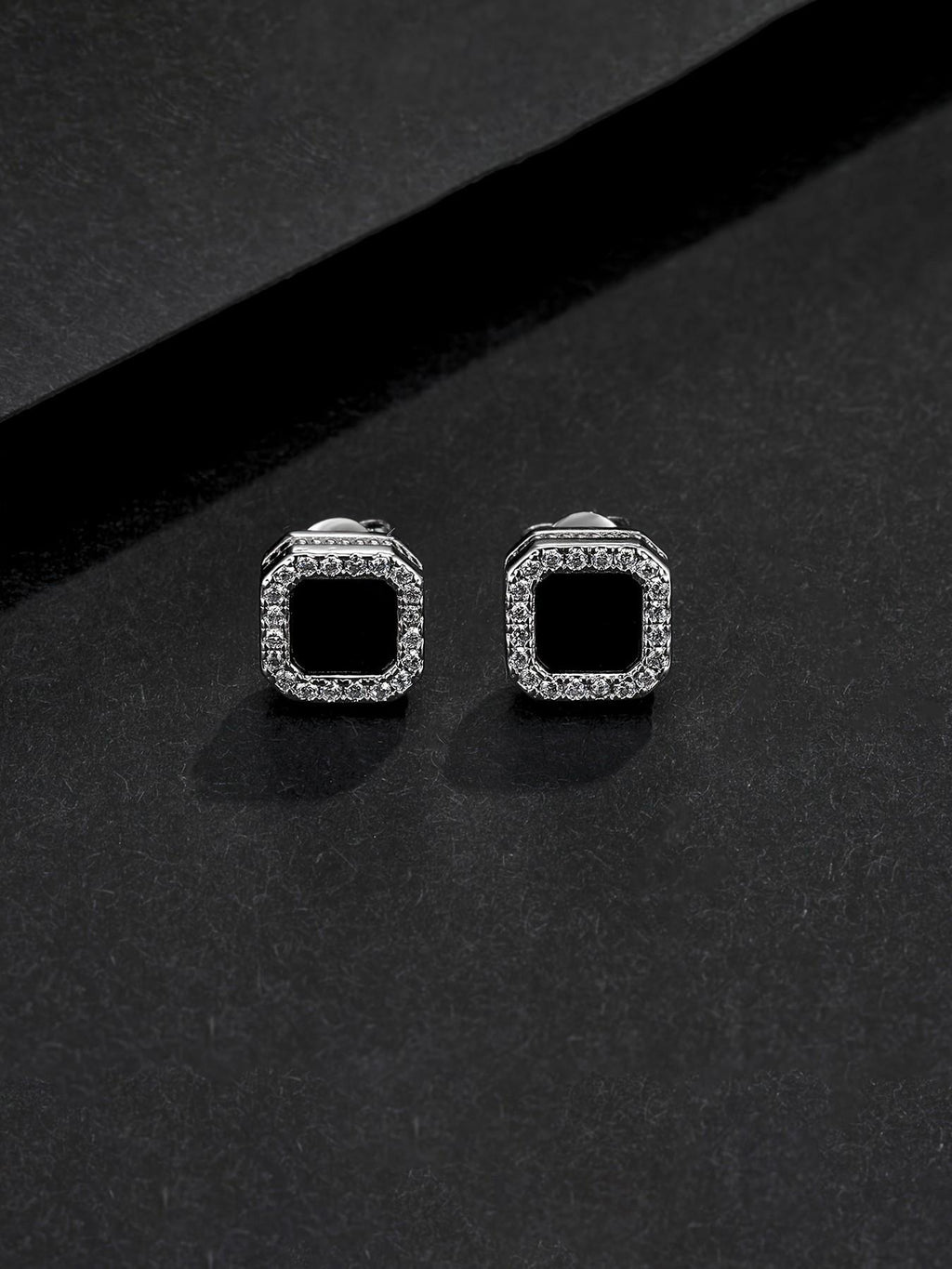 9mm Square Iced Stud Earrings