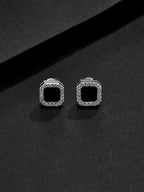 9mm Square Iced Stud Earrings