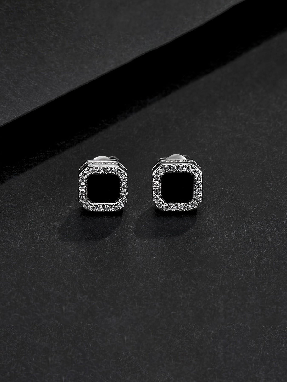 9mm Square Iced Stud Earrings