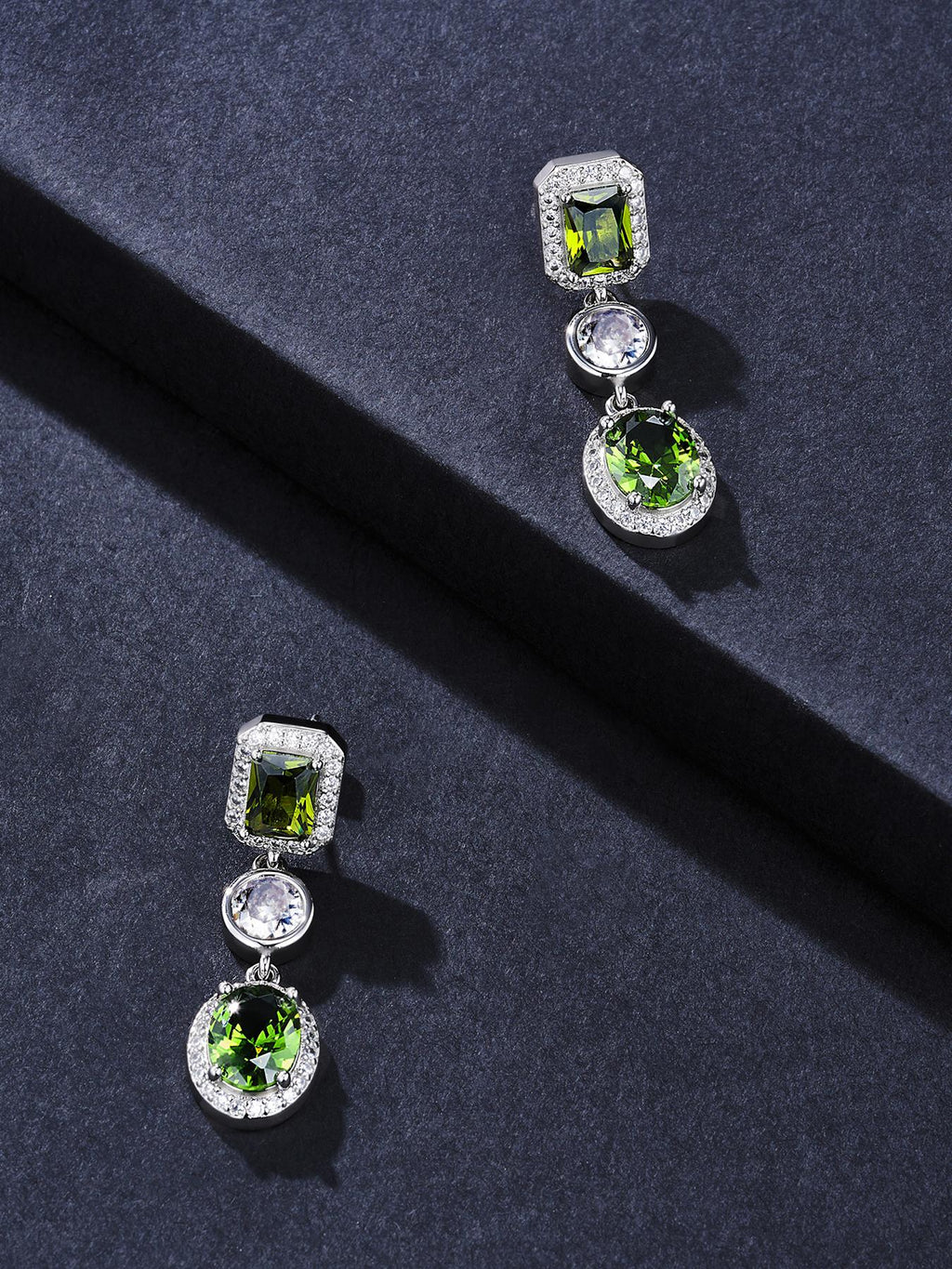 Emerald Green CZ Stud Earrings