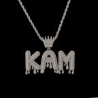 Custom Crown Teardrop Letter & Number Pendant