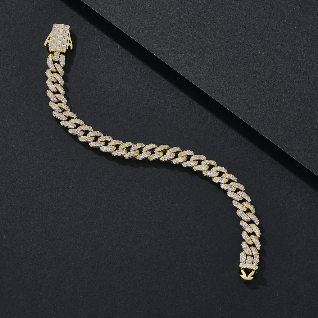 8mm Thin-Prong Iced Miami Cuban Bracelet