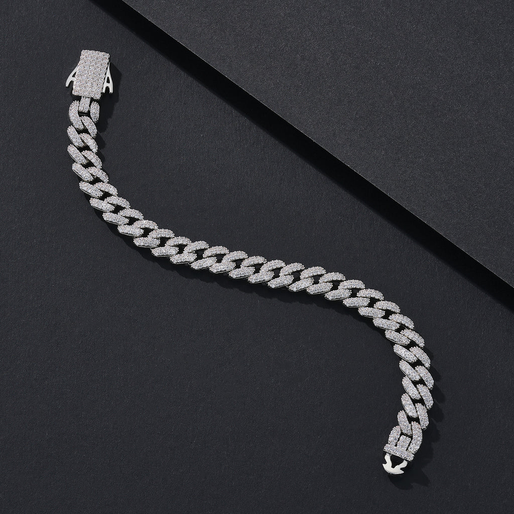 8mm Thin-Prong Iced Miami Cuban Bracelet