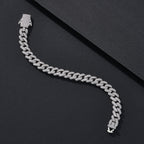 8mm Thin-Prong Iced Miami Cuban Bracelet