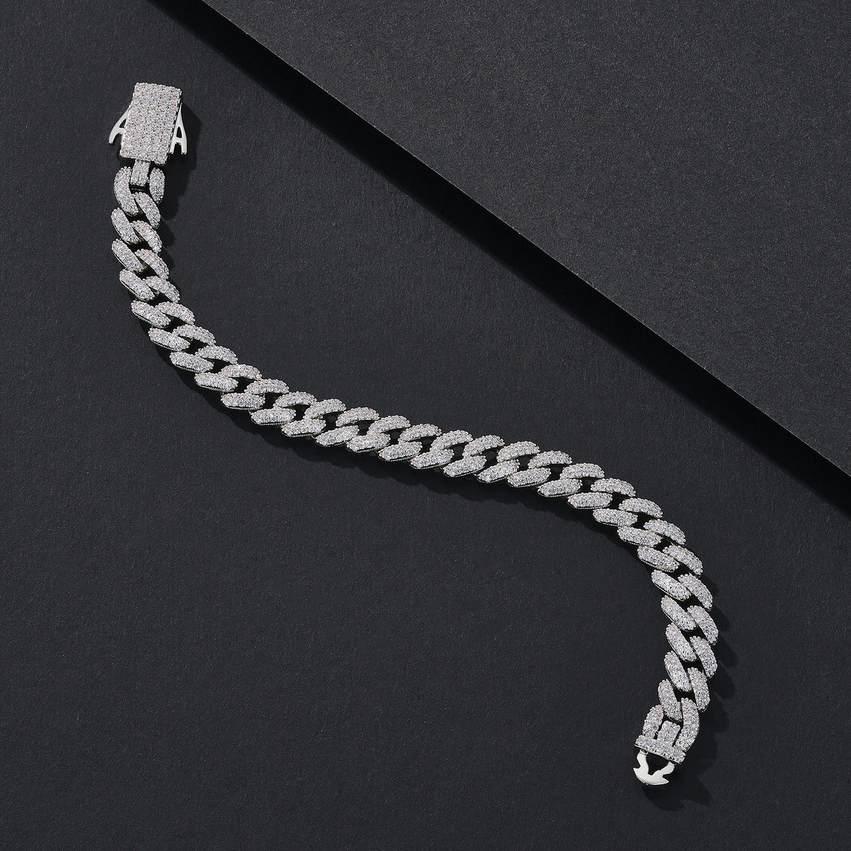 8mm Thin-Prong Iced Miami Cuban Bracelet