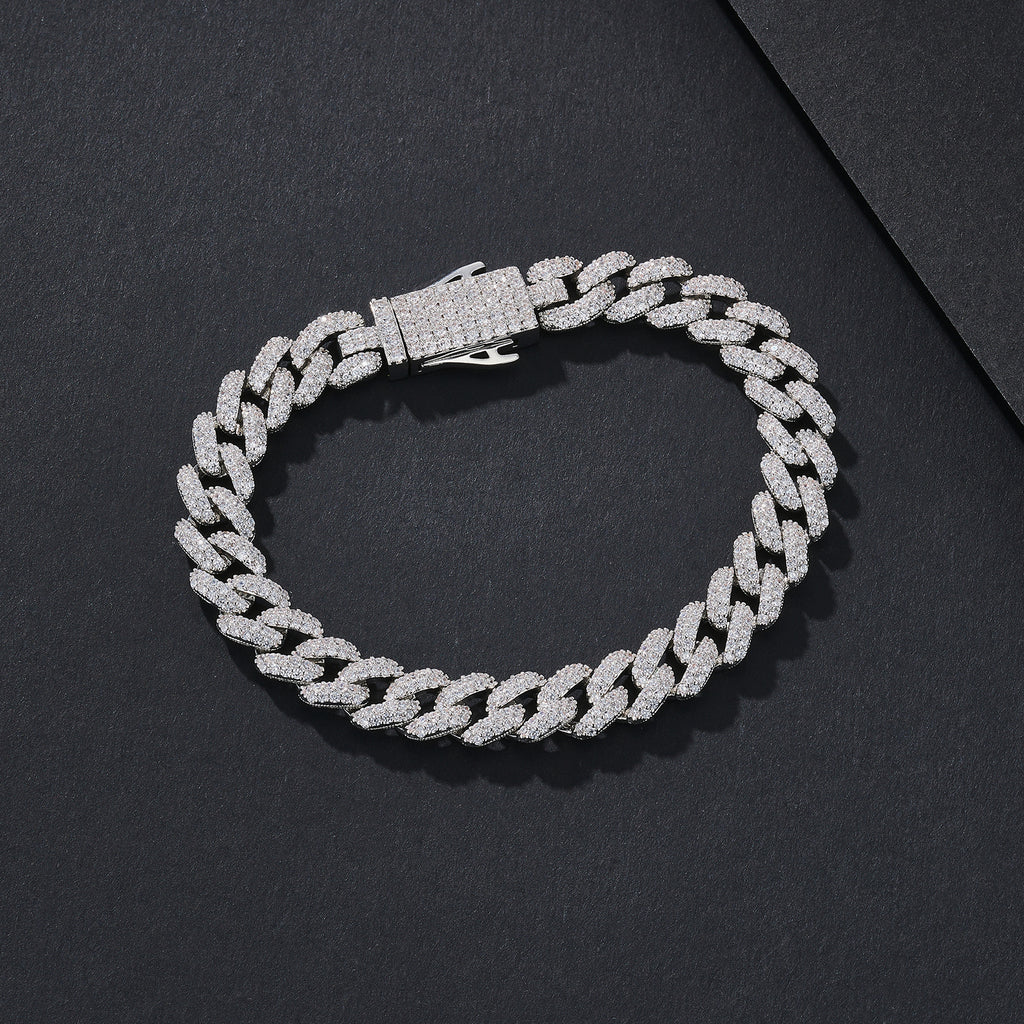 8mm Thin-Prong Iced Miami Cuban Bracelet