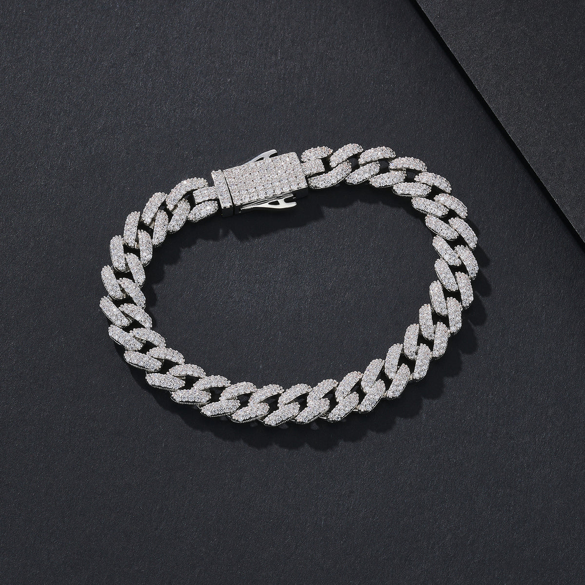 8mm Thin-Prong Iced Miami Cuban Bracelet