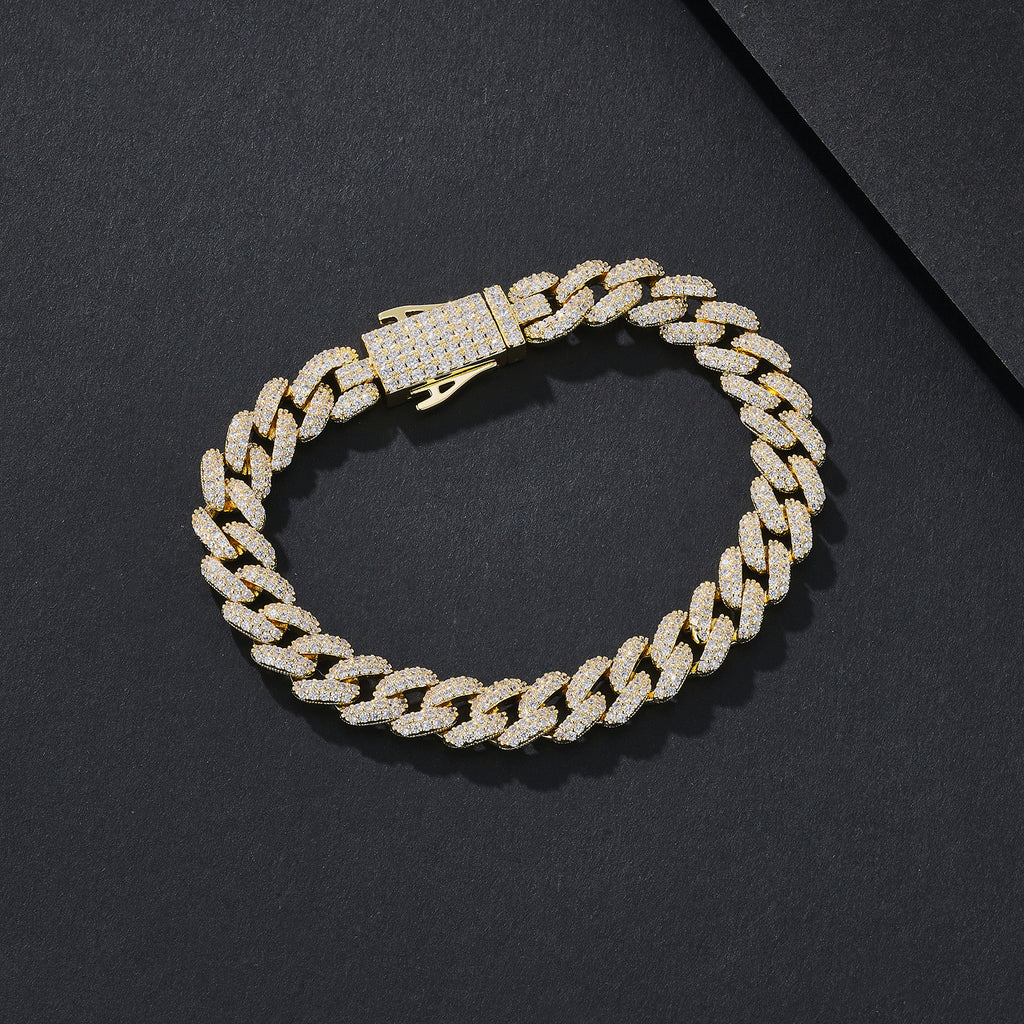8mm Thin-Prong Iced Miami Cuban Bracelet