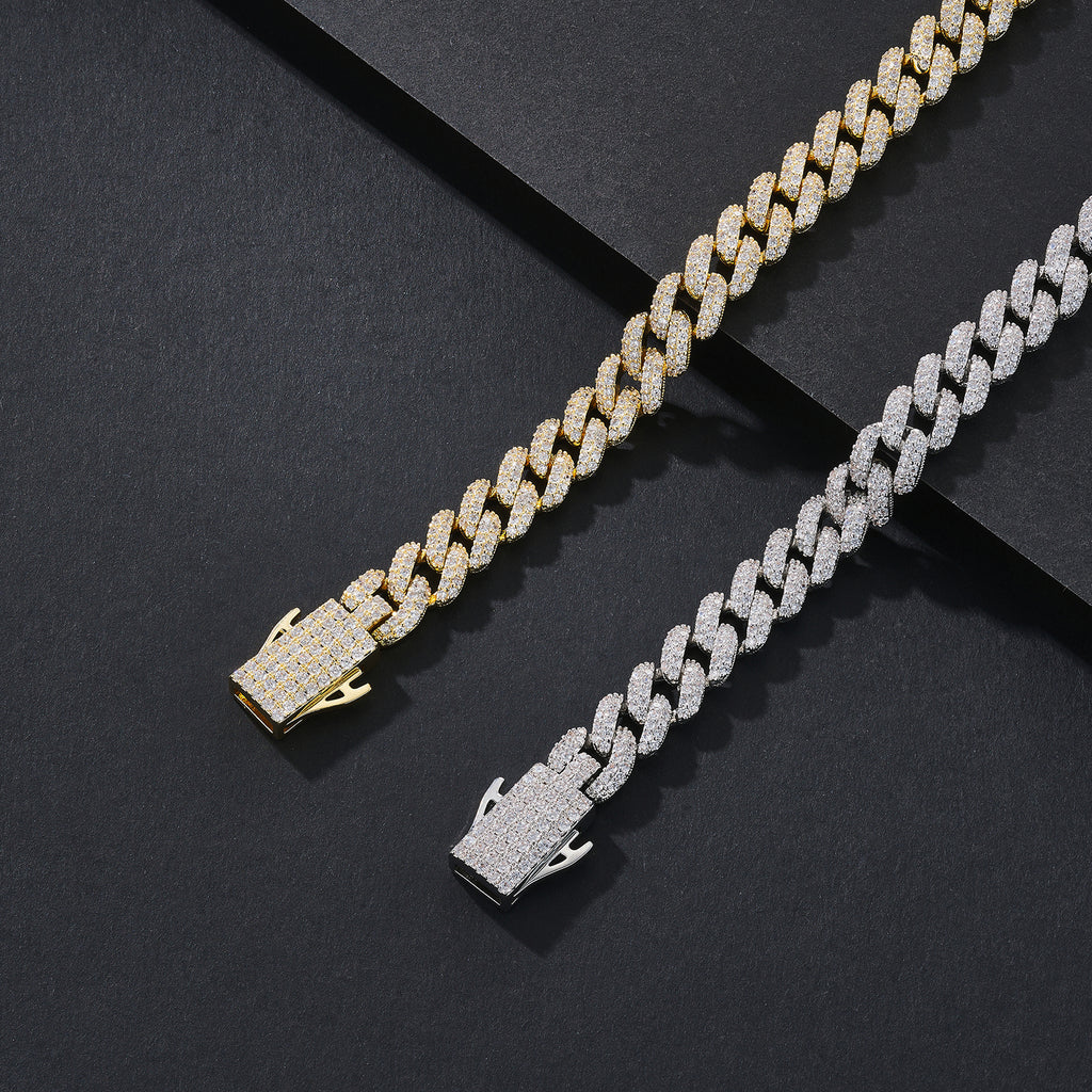 8mm Thin-Prong Iced Miami Cuban Bracelet