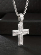 20mm Iced CZ Cross Pendant