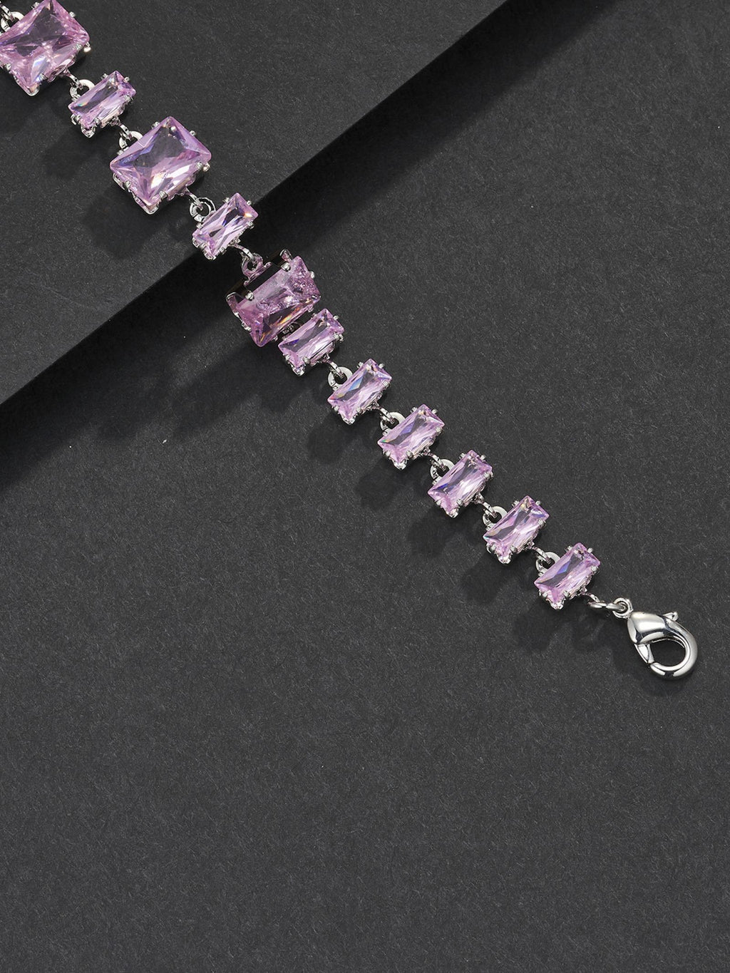 Pink Square Gemstone Bracelet