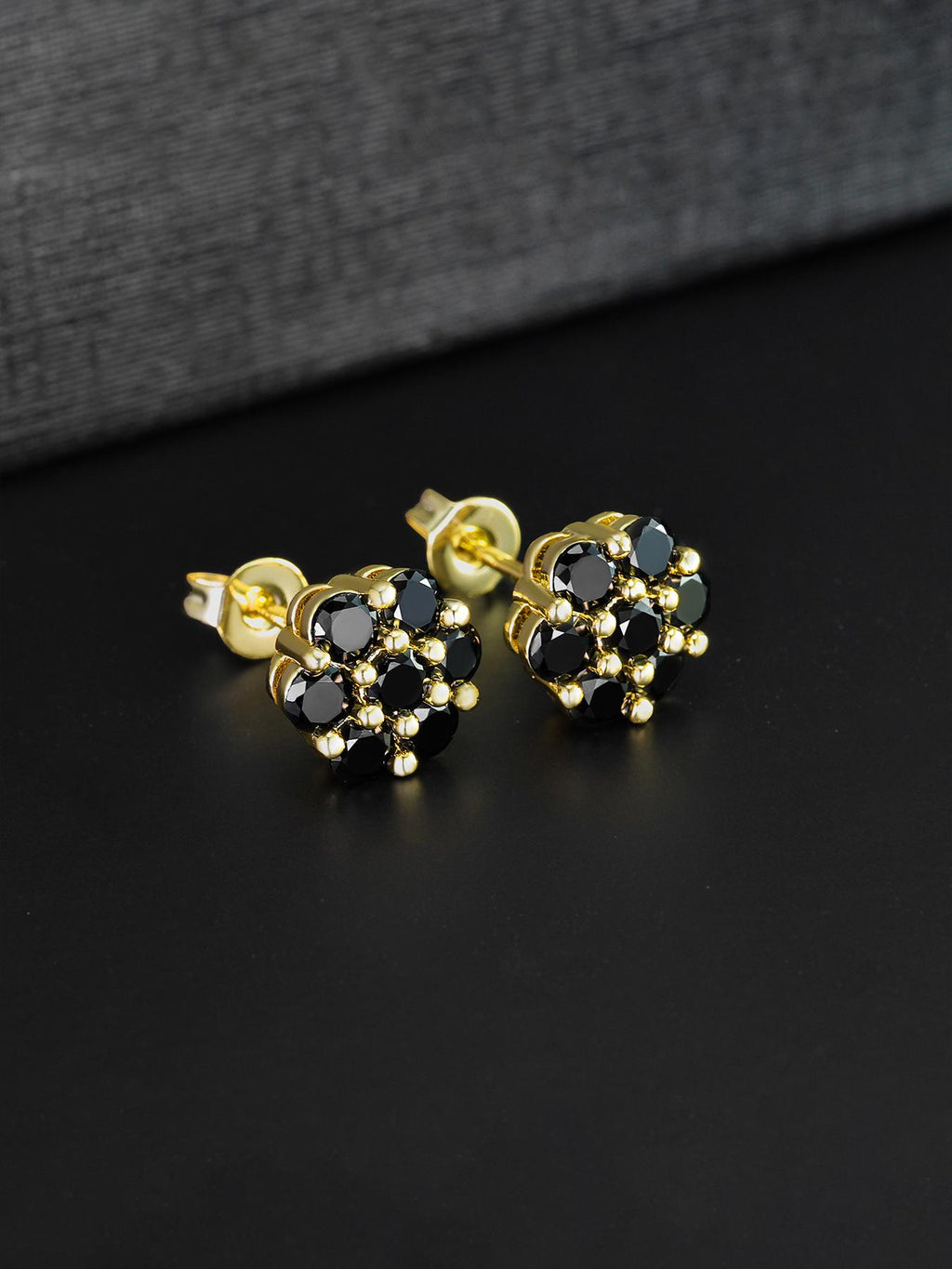 Black Plum Blossom Stud Earrings