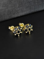 Black Plum Blossom Stud Earrings