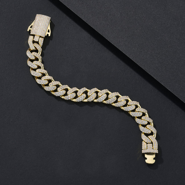 12mm High-Shine Iced Miami Cuban Bracelet Main Image