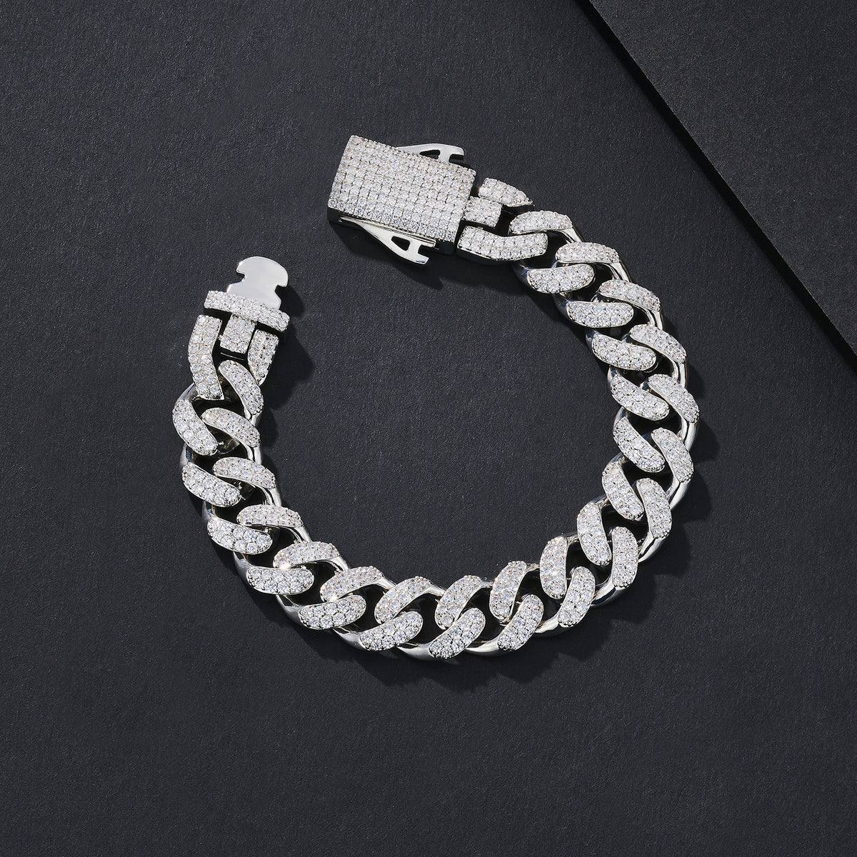 12mm High-Shine Iced Miami Cuban Bracelet