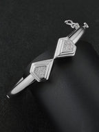 Symmetric Cube Heart CZ Segment Bracelet