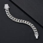 12mm Wide Flat Iced Miami Cuban Bracelet