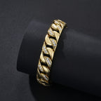 12mm Wide Flat Iced Miami Cuban Bracelet