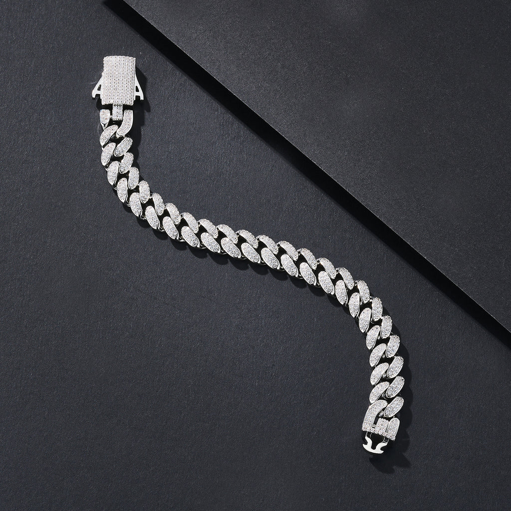 12mm Prong-Set Iced Miami Cuban Bracelet