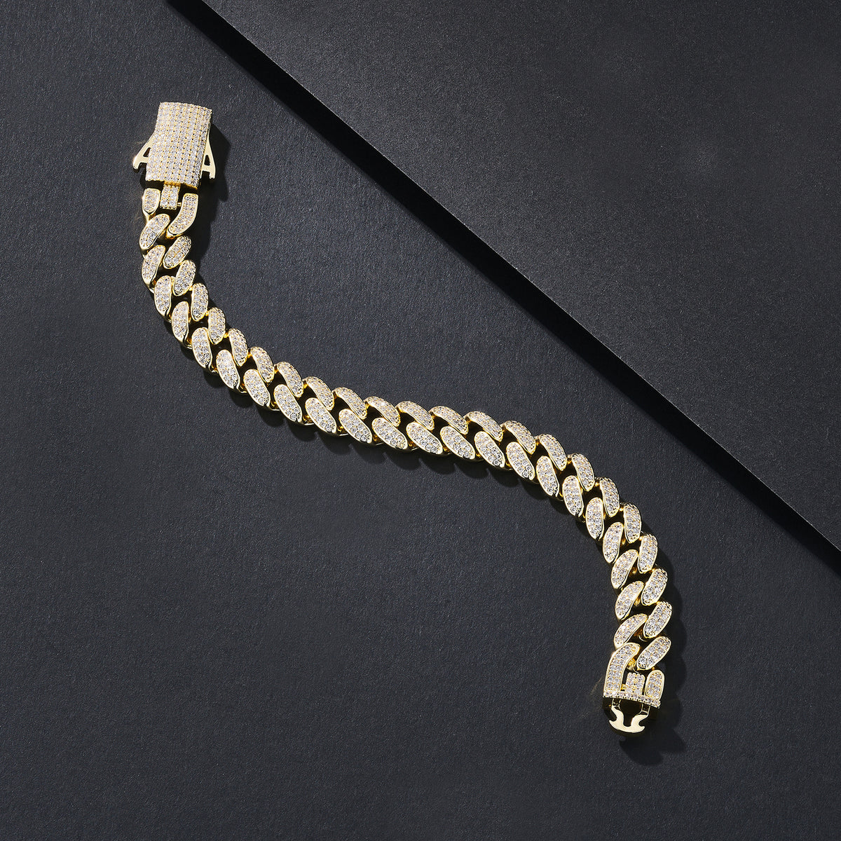 12mm Prong-Set Iced Miami Cuban Bracelet