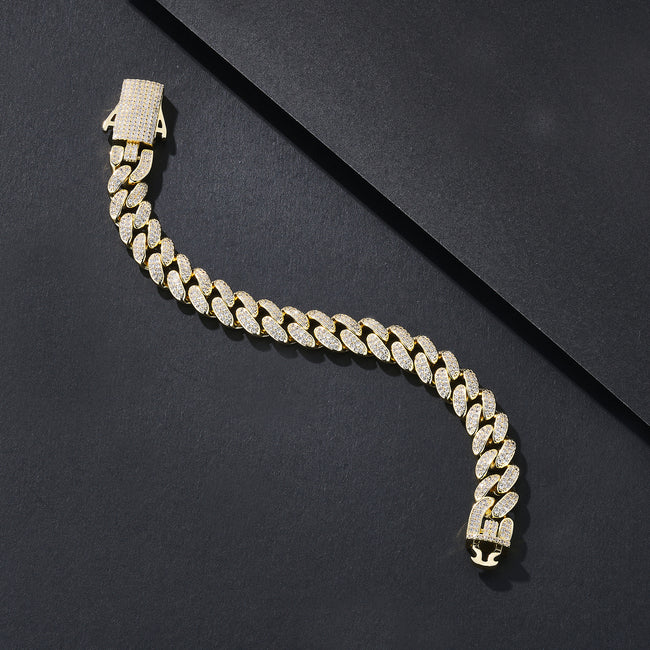 12mm Prong-Set Iced Miami Cuban Bracelet Main Image