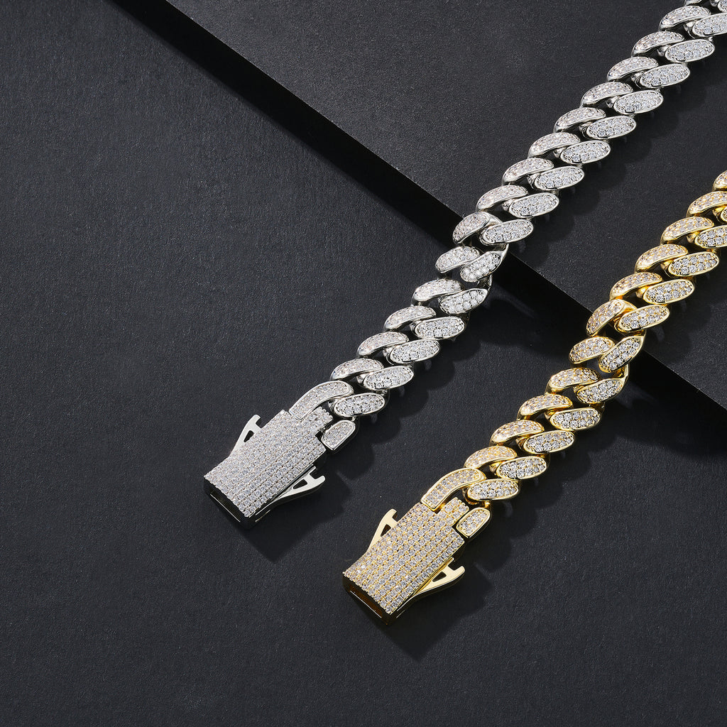 12mm Prong-Set Iced Miami Cuban Bracelet