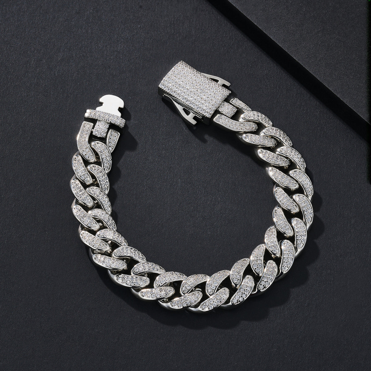 12mm Prong-Set Iced Miami Cuban Bracelet