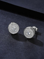 Round CZ Street Stud Earrings