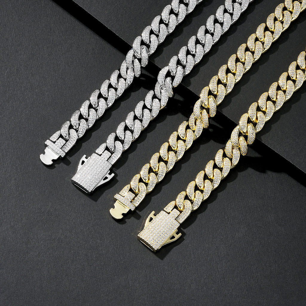 12mm Prong‑Set Iced Miami Cuban