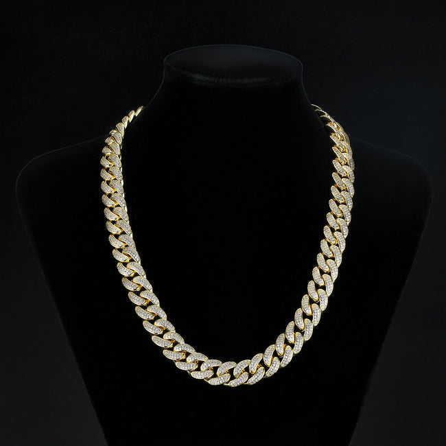 12mm Prong‑Set Iced Miami Cuban Hover Image