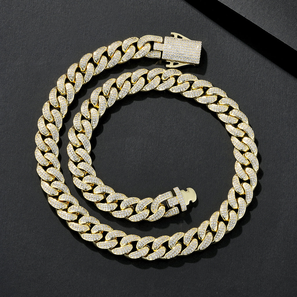 12mm Prong‑Set Iced Miami Cuban
