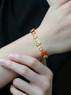 Enamel Cross Color CZ Statement Bracelet