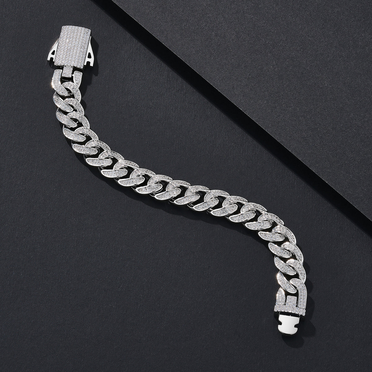 12mm Polished Plain Miami Cuban Bracelet